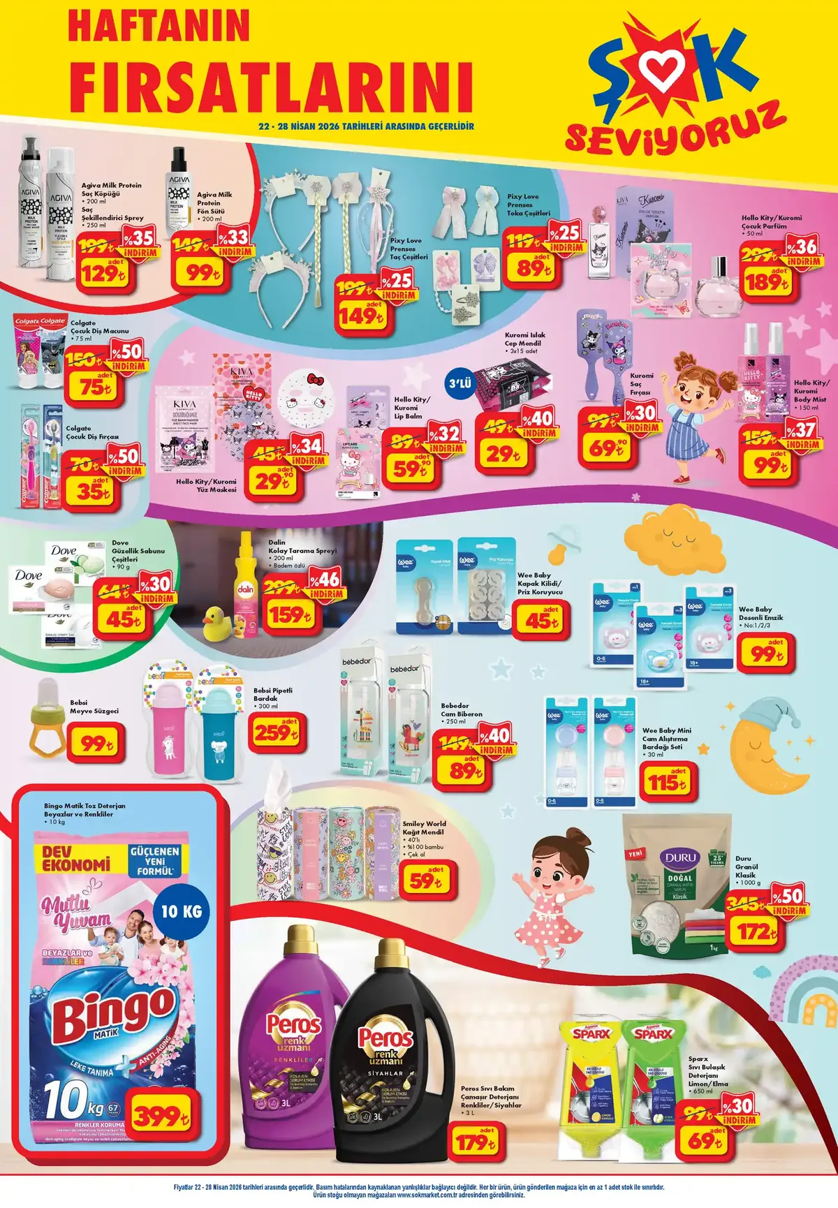 Şok ŞOK 22 Nisan 2026 Aktüel Ürünler Kataloğu sayfa 7: Agiva Milk Protein Saç Köpüğü 200Ml, Colgate Çocuk Diş Fırçası Adet