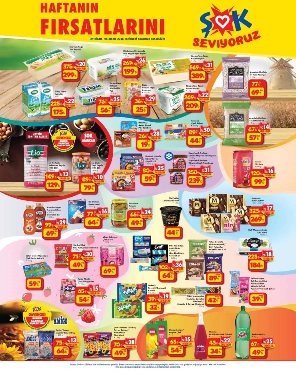 ŞOK Şok 29 Nisan 2026 Aktüel Kataloğu sayfa 1: Superfresh Frulove Orman Meyveli Tatlı Topları 140G, Dr. Oetker Krem Şanti 144G