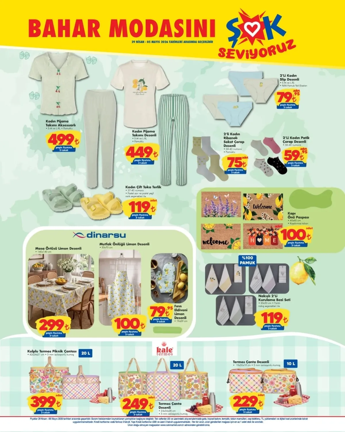 ŞOK ŞOK 29 Nisan 2026 Aktüel Ürünler Kataloğu sayfa 5: Bingo Sıvı Çamaşır Deterjanı Beyazlar / Renkliler 1.75 L, Mintax Bulaşık Deterjanı 4 Kg