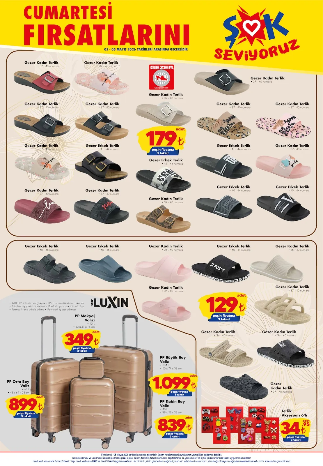 ŞOK Şok 2 Mayıs 2026 Aktüel Kataloğu sayfa 2: Gezer Kadın Terlik 37-40 Numara