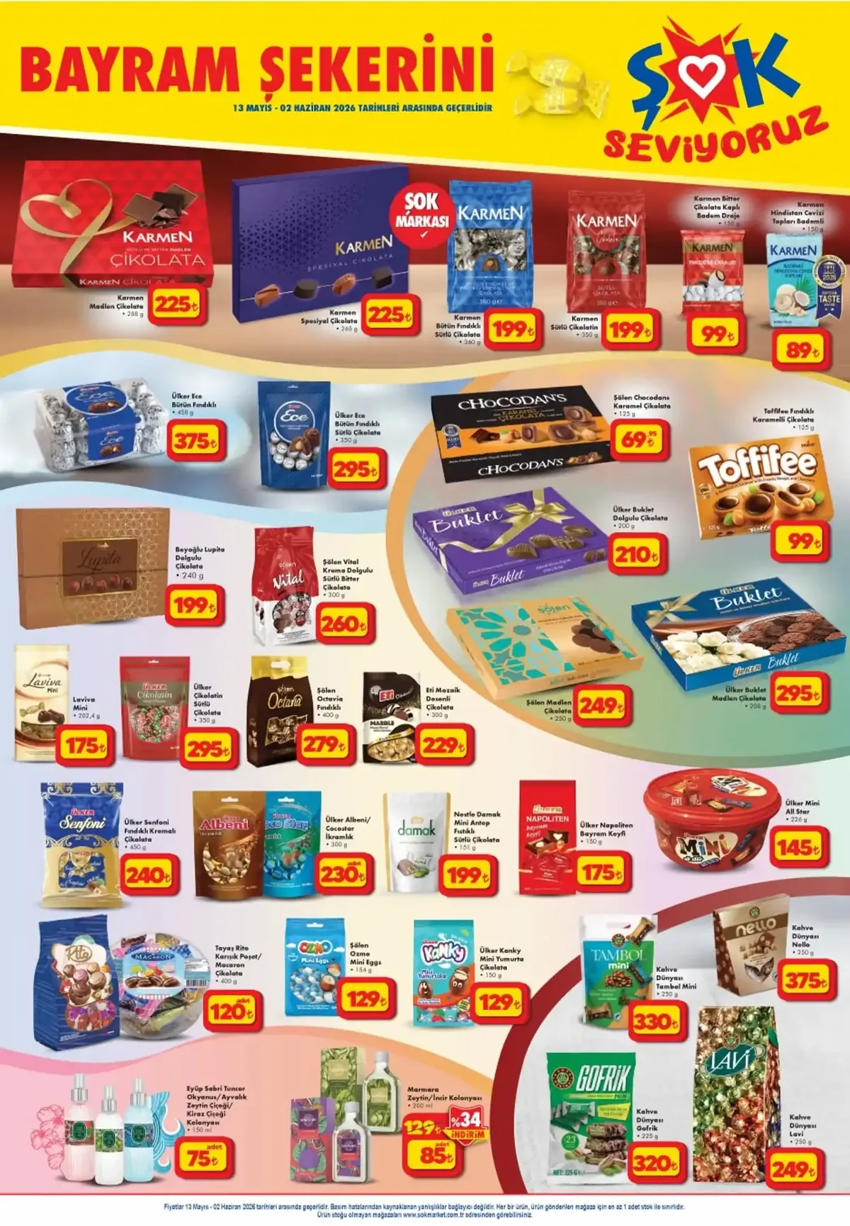 ŞOK ŞOK 13 Mayıs 2026 Aktüel Ürünler Kataloğu sayfa 8: Beyoğlu Lupita Dolgulu Çikolata 240G, Tayaş Rita Karışık Poşet/Macaron Çikolata 400G